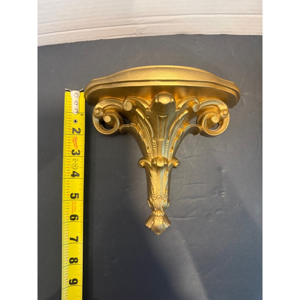 VTG Burwood Gold Ornate Wall Corbel Shelves Pair Syroco Style Hollywood Regency - Picture 12 of 15